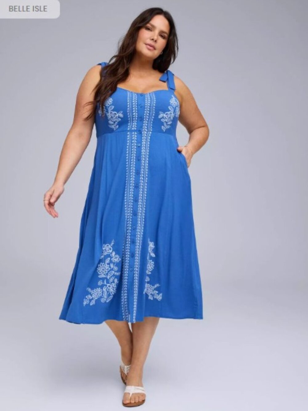Torrid Belle Isle Button Front Midi Dress